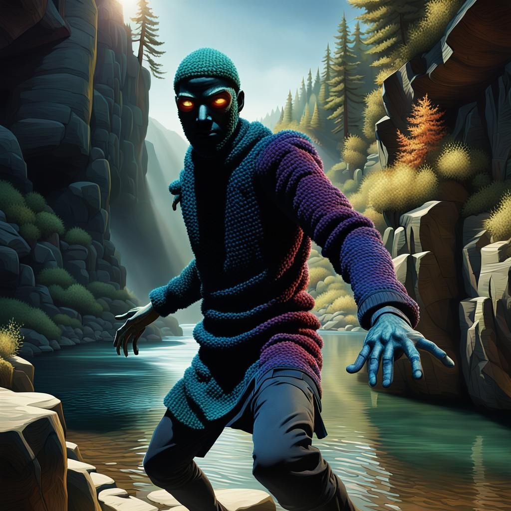 Enigmatic Shadow Man Portrait in Hyperrealistic 3D