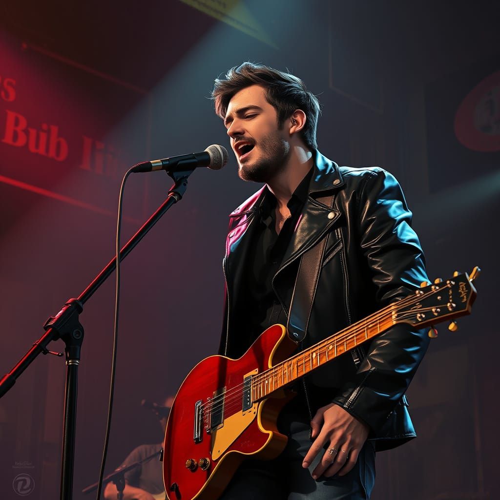 Blues Singer in Smoky Bar, Digital Art