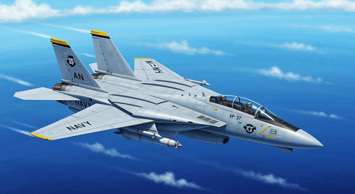 F-14 Tomcat Soaring Over the North Atlantic