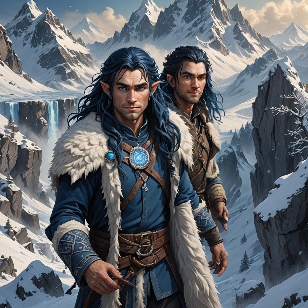 Halfling Druid Conjures Ice Magic in Snowy Mountains