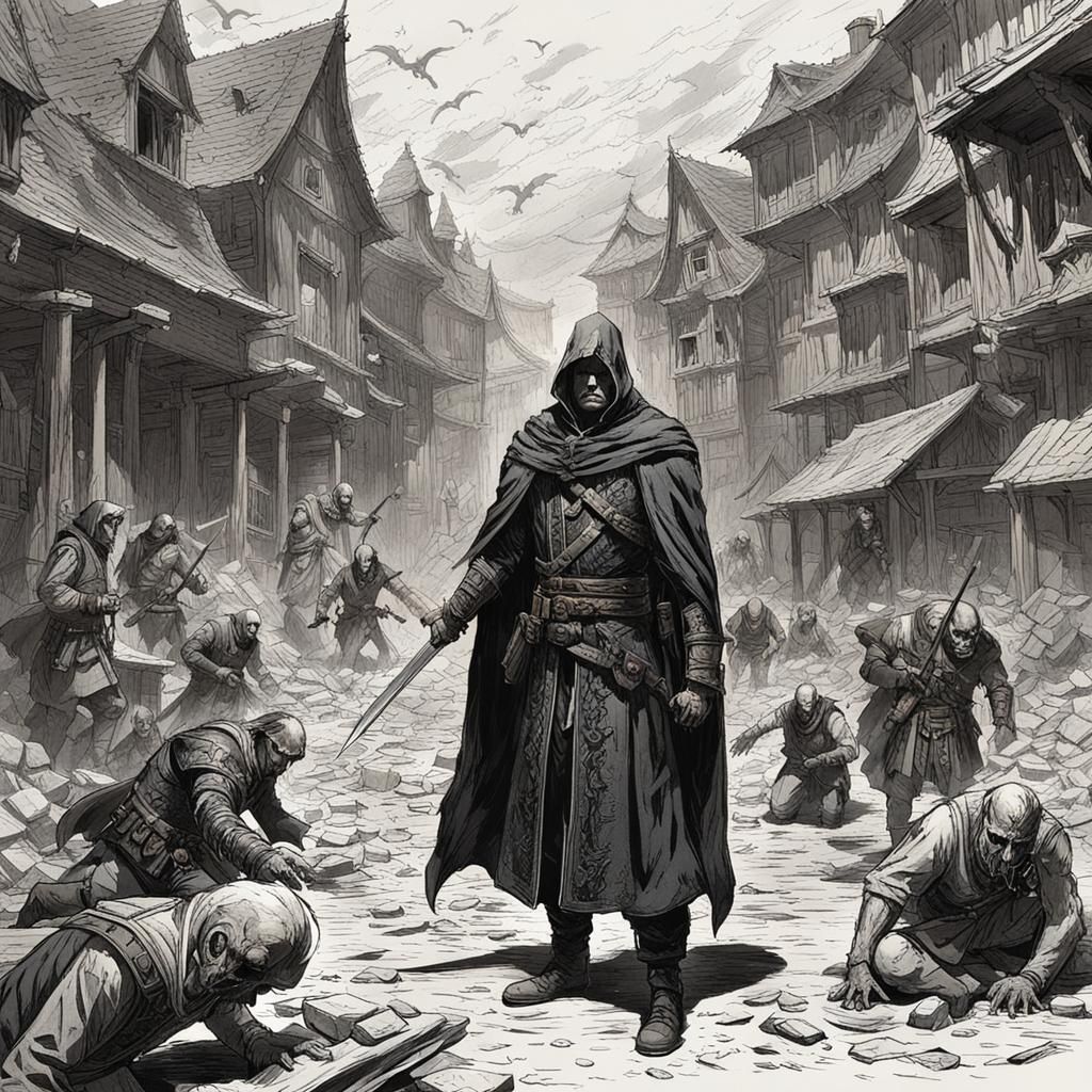 Prophetic Assassin: Cinematic Scene of Dark Destiny