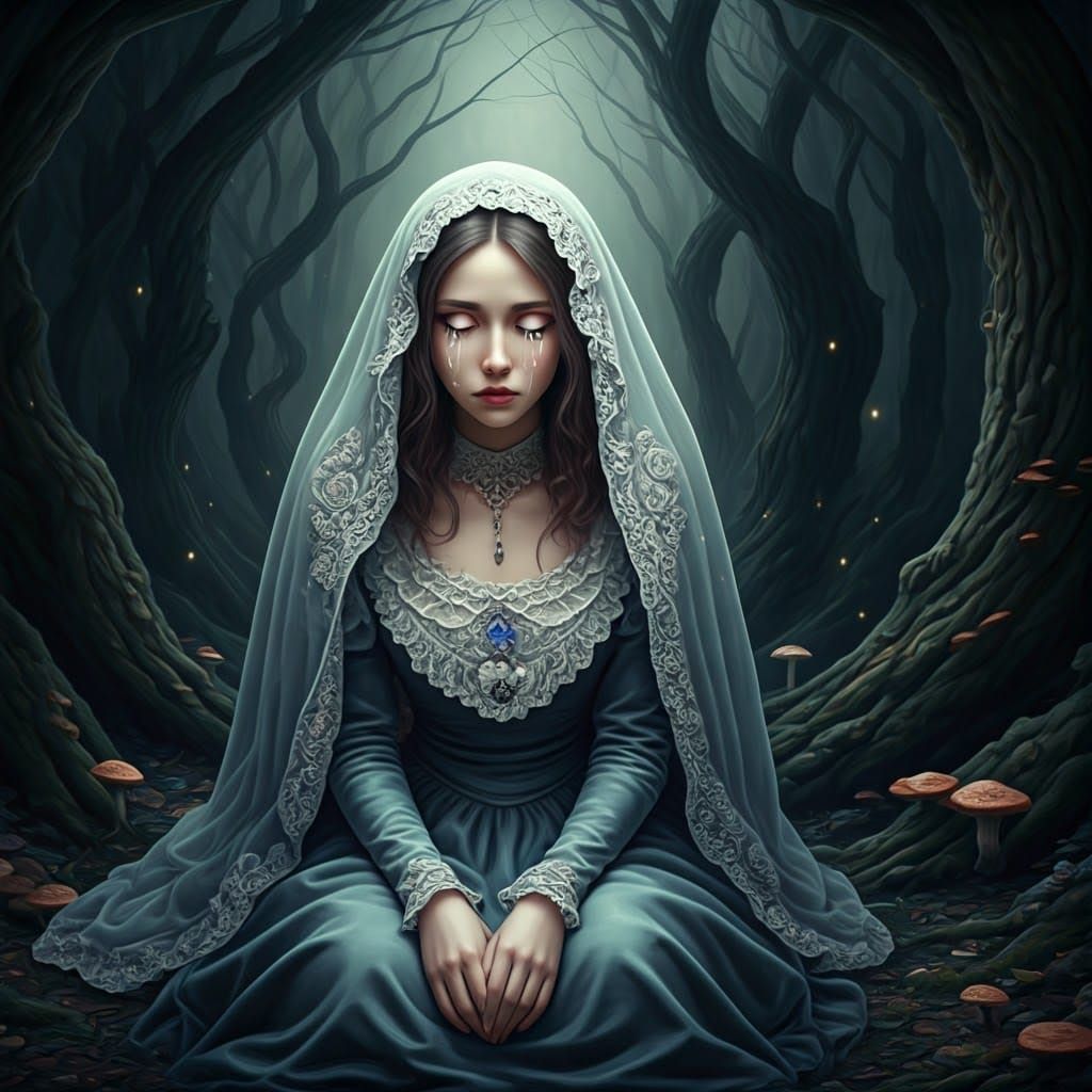Ethereal Victorian Woman in Dreamscape