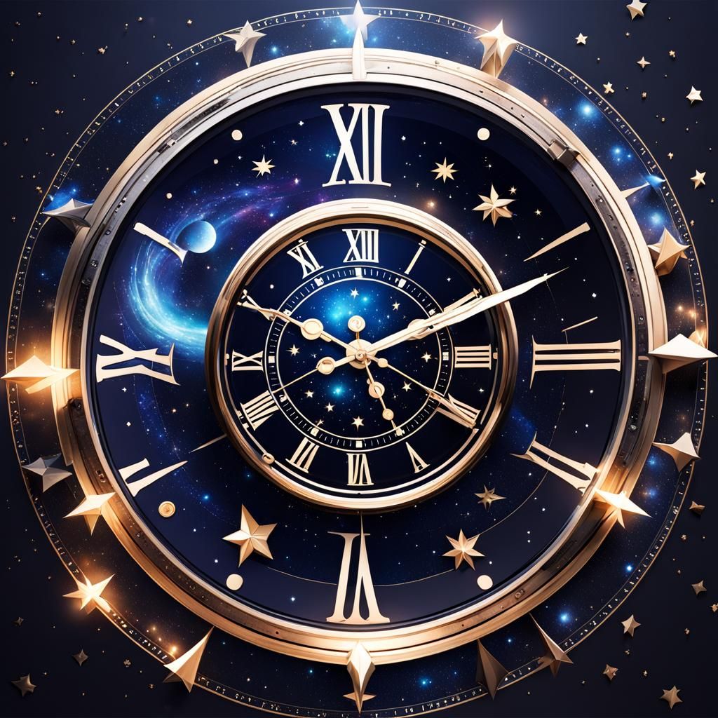 Hyperreal Universe Clock with Stars