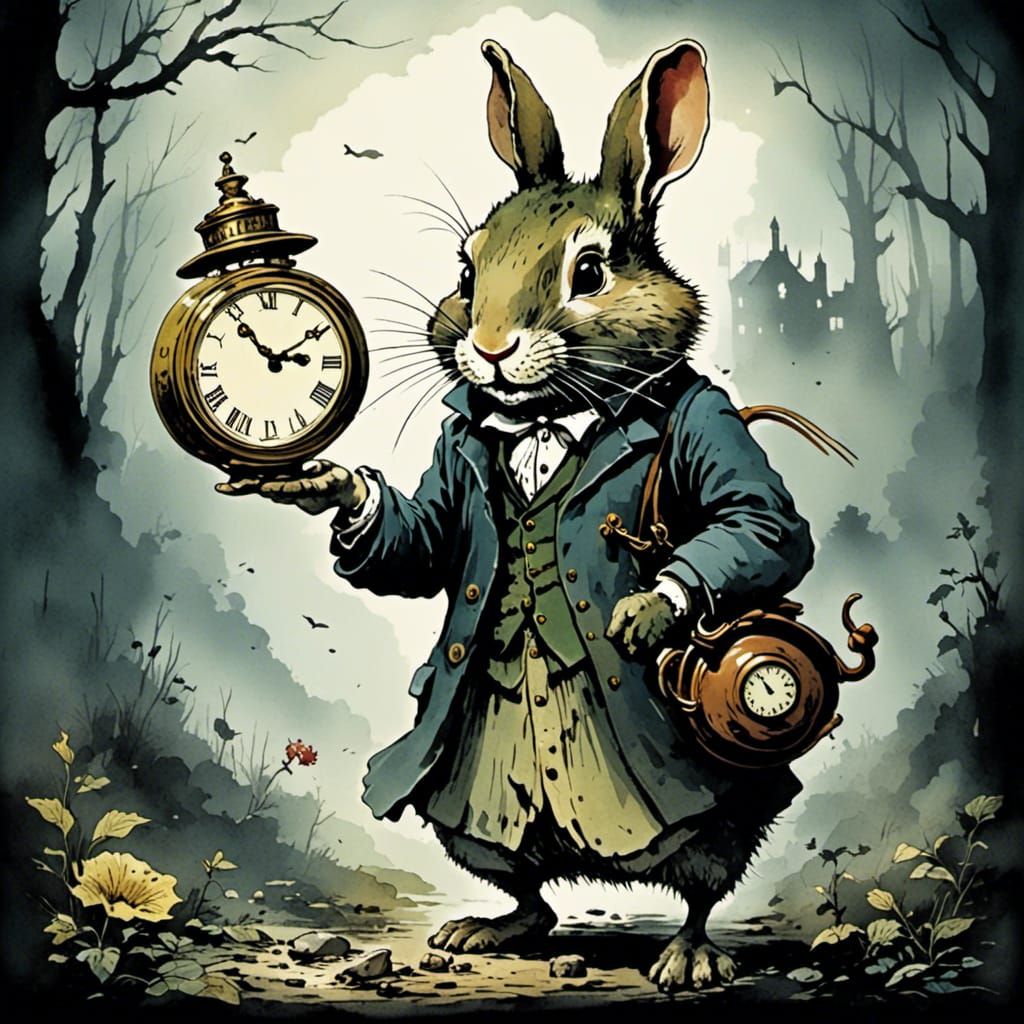 Noir Rodent with Clock