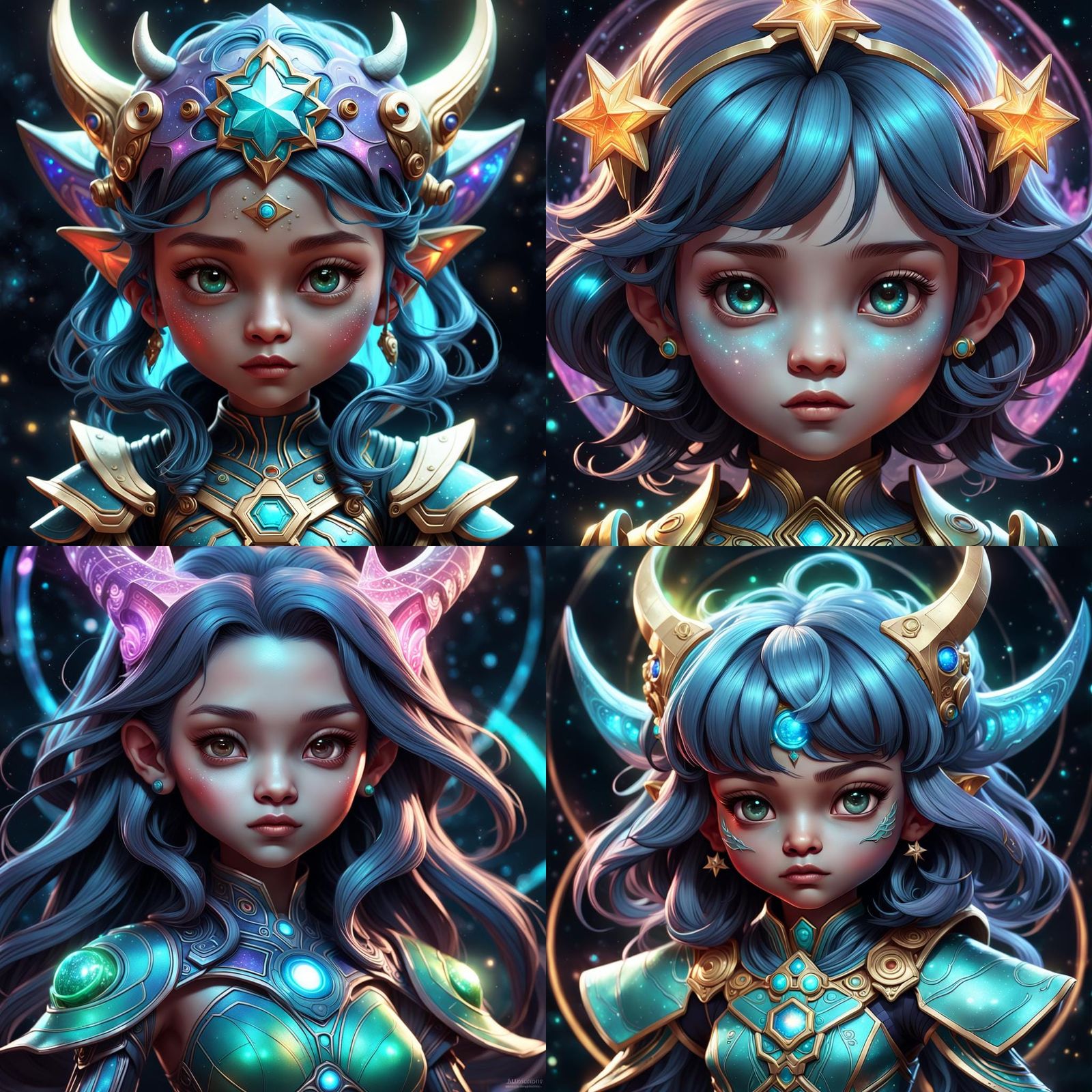 Interdimensional Demon in Chibi Style, Digital Art