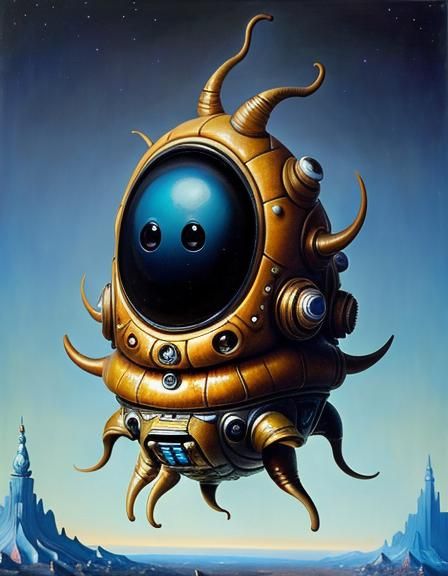 Surreal Alien Snail Hybrid in a Melting Matte Background