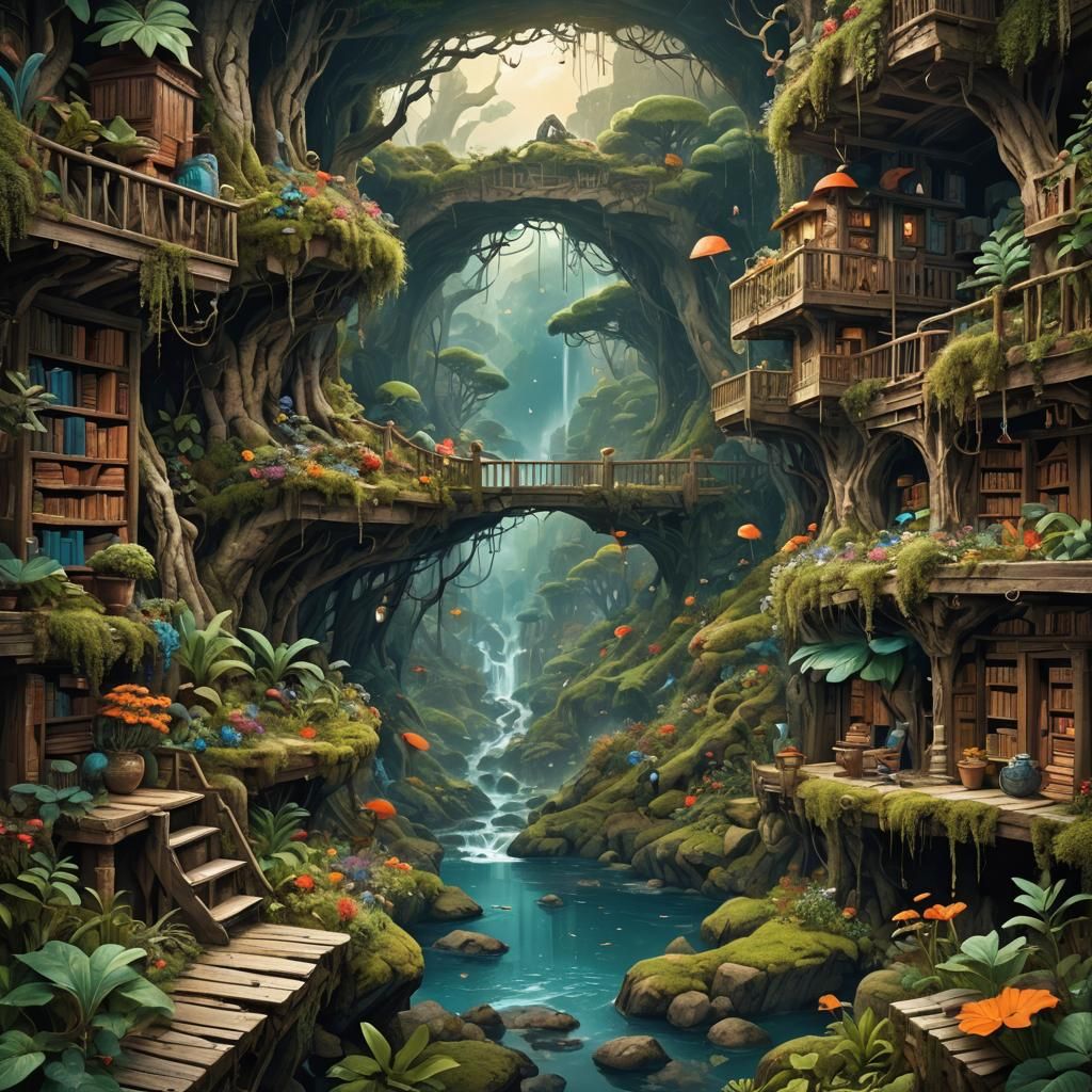 Living Book of Nature in Detailed Matte Painting