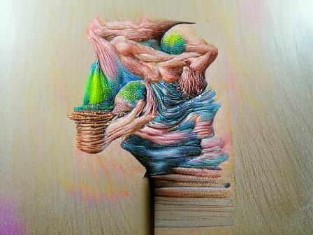 Detailed Colored Pencil Drawing: Places and Spaces