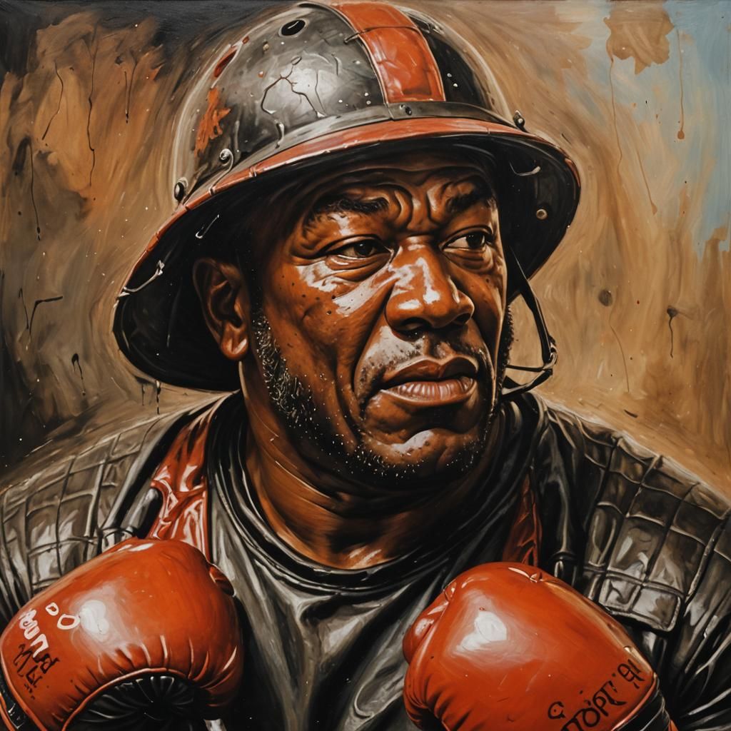 A realistic oil painting of john Coffey