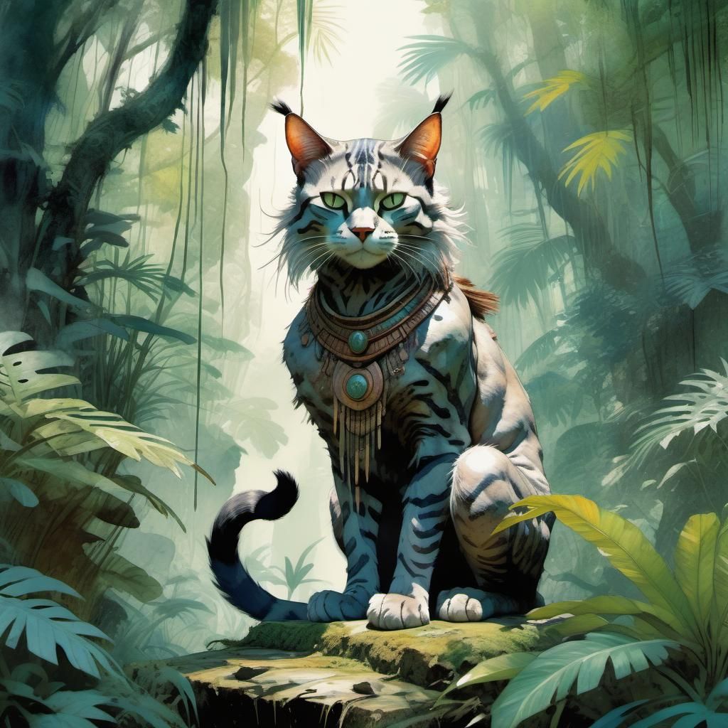 'Warrior Cat' in the heart of a lush jungle