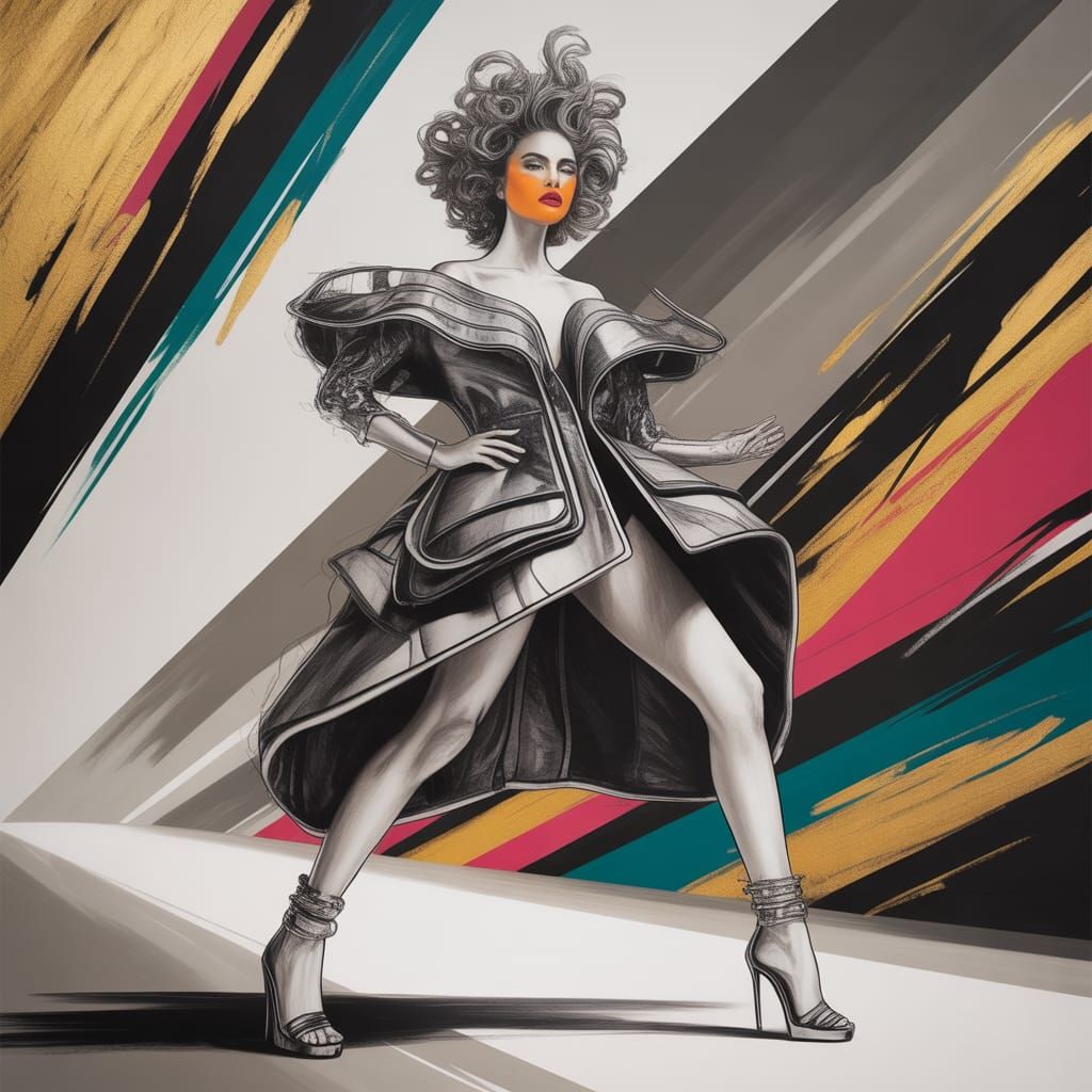 Editorial Fashion: Curvy Woman in Sculptural Outfit