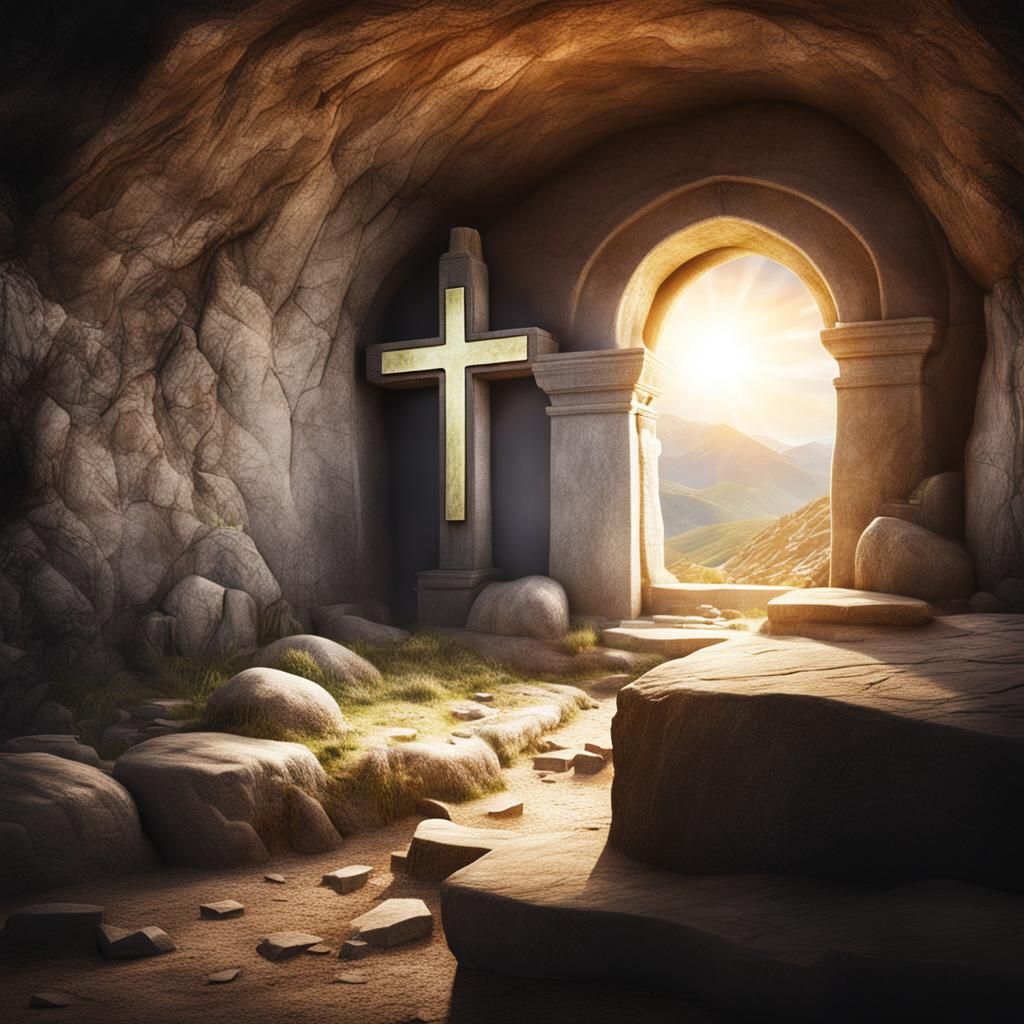Empty Tomb Double Exposure Matte Painting