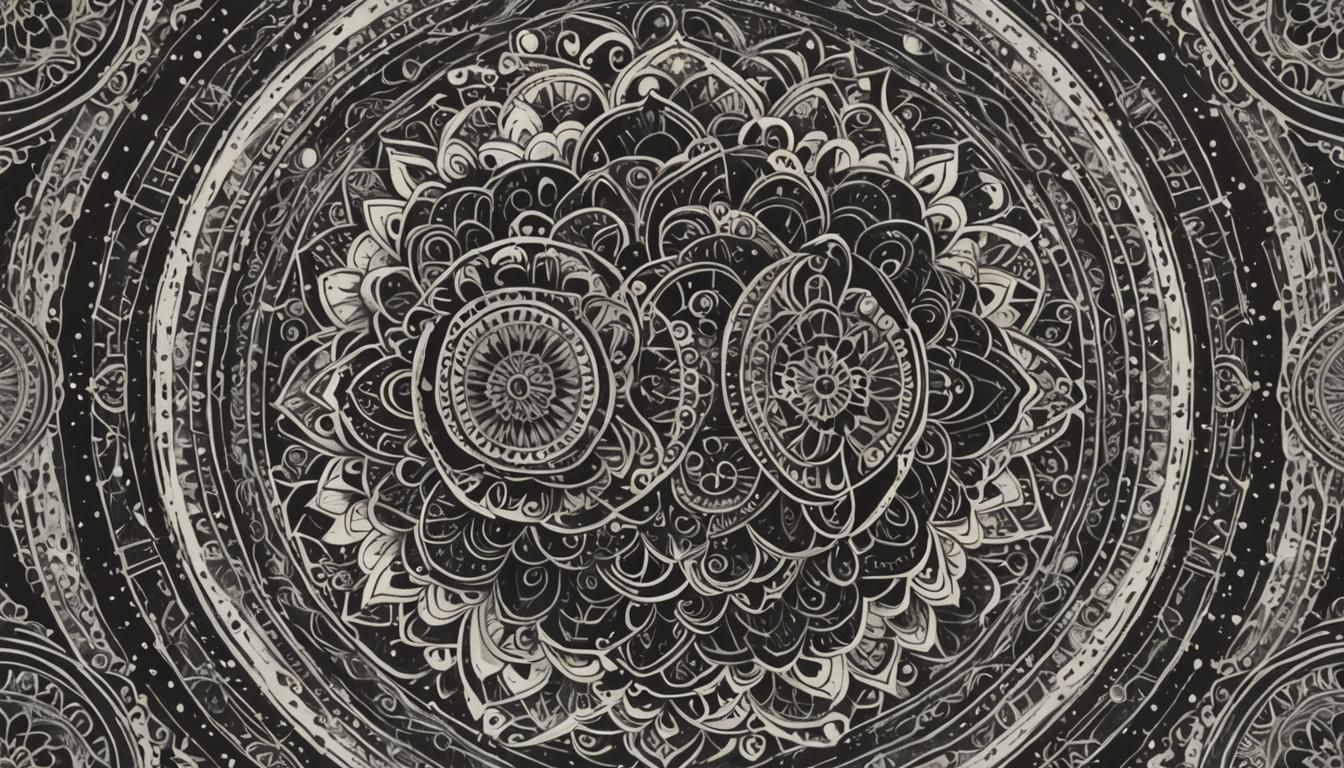 Organic Ink Splatter Mandala Design
