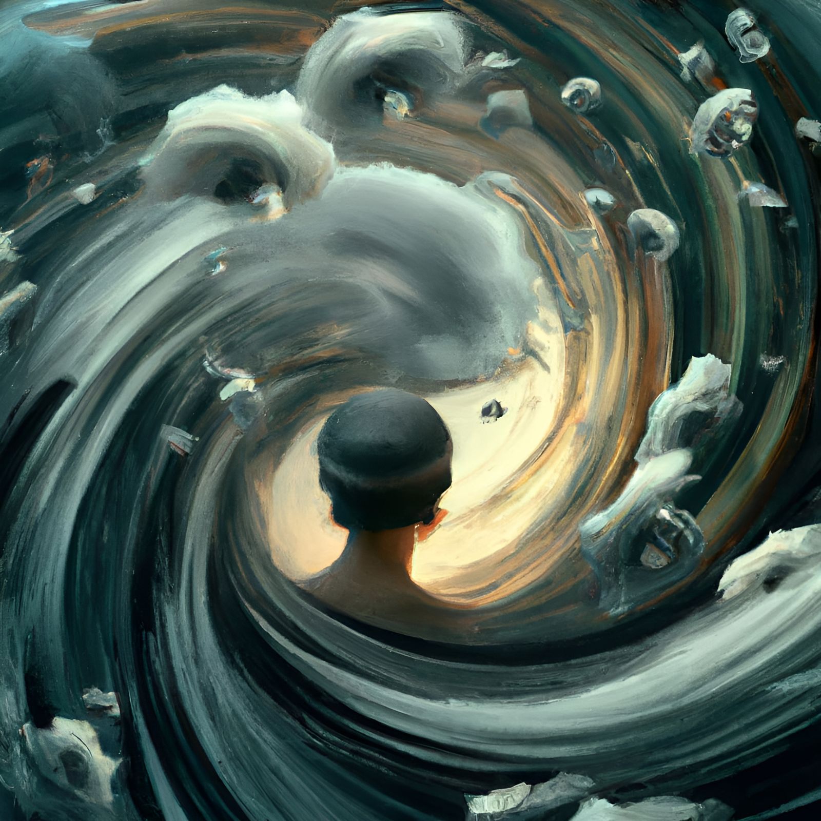 Tornado Portrait: Abstract Expressionist Digital Art