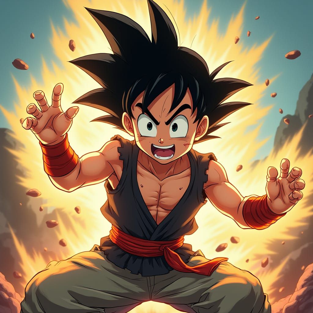 Heroic Anime Warrior with Glowing Aura