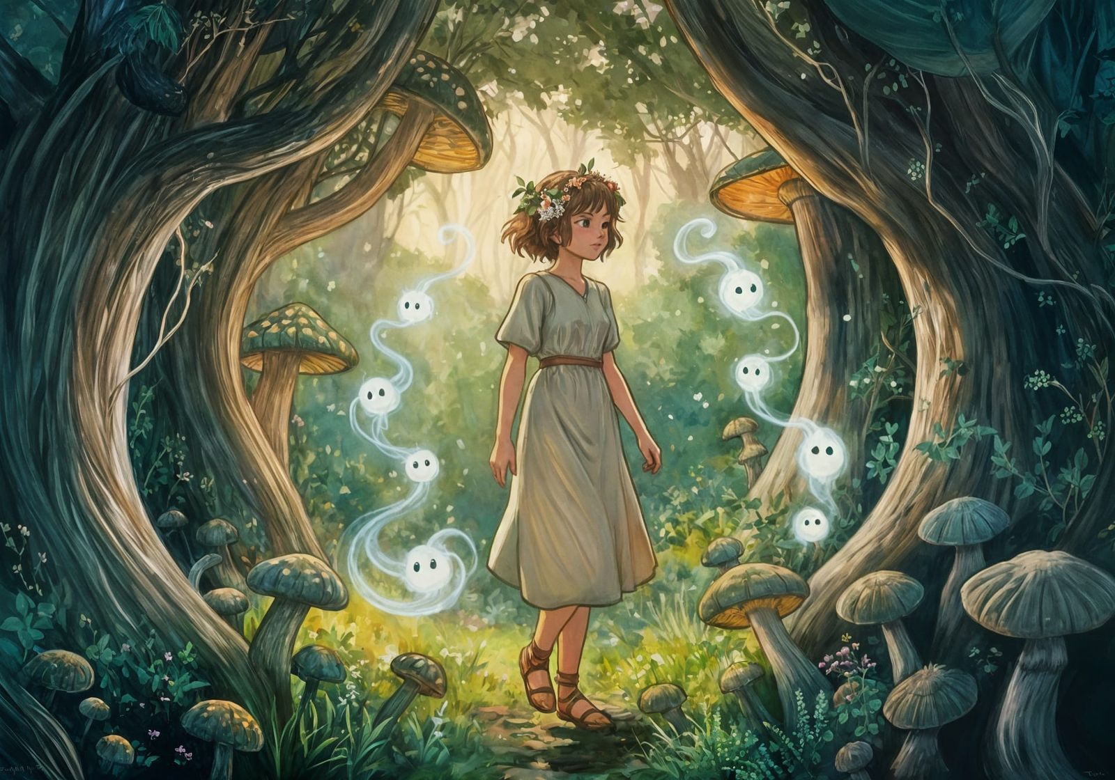 Enchanted Celtic Landscape with Whimsical Brushstrokes