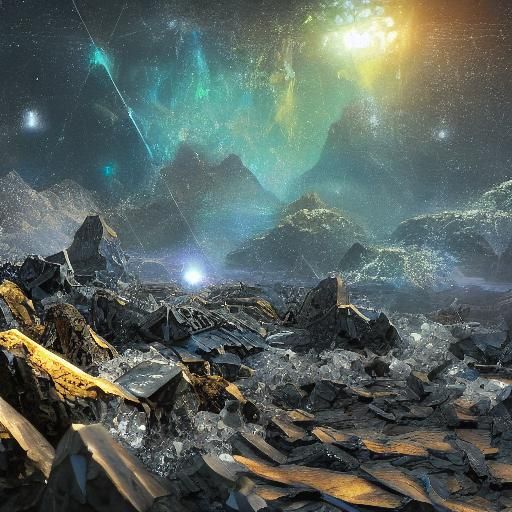 Sparkling Diamond Landscape in Detailed Matte Painting
