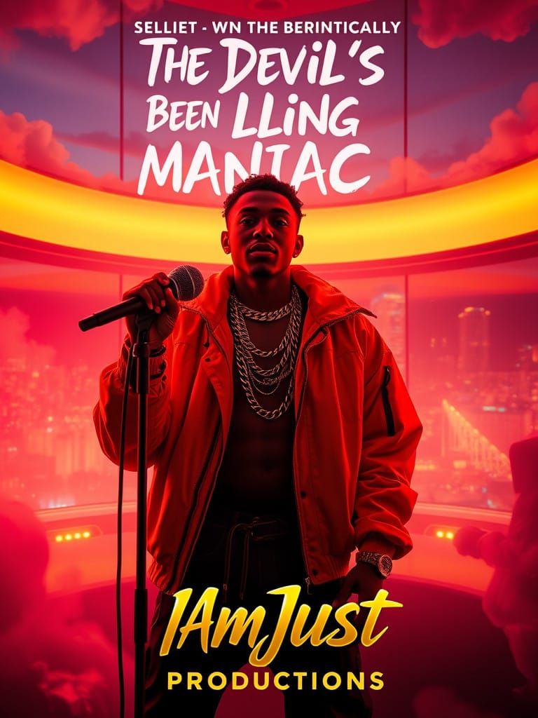 Streetwear Rapper Dominates Neon-Lit Music Studio in Cyberpu...