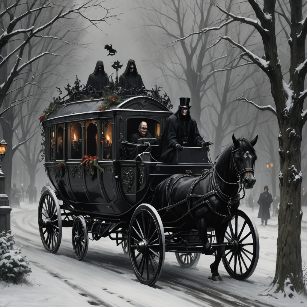 Sinister Gothic Christmas Funeral Carriage