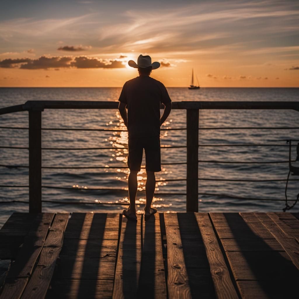 Sunset Contemplation on the Pier