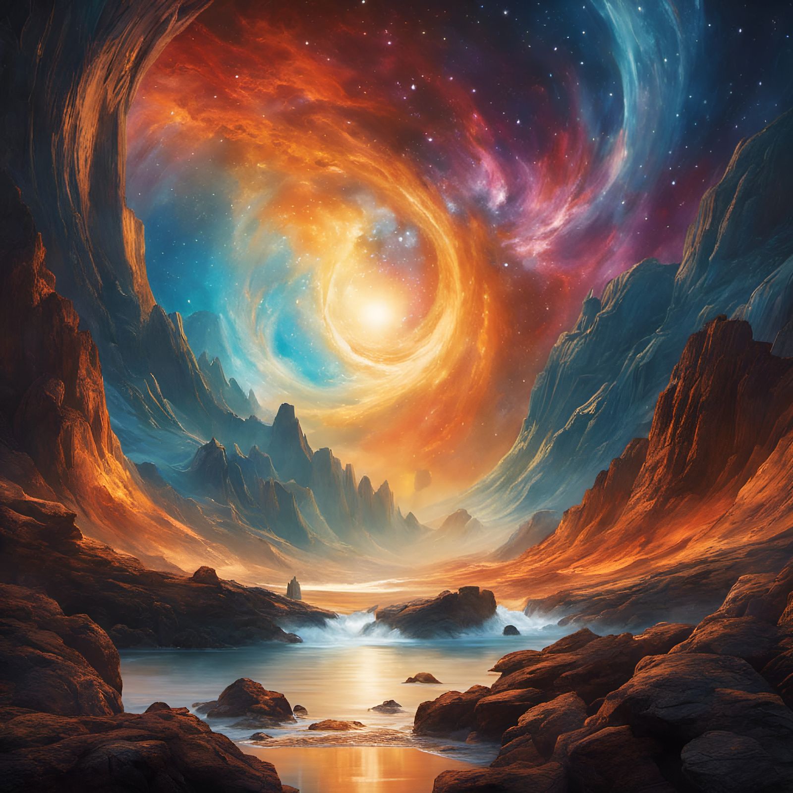 Earth's Creation: Watercolor of the Big Bang