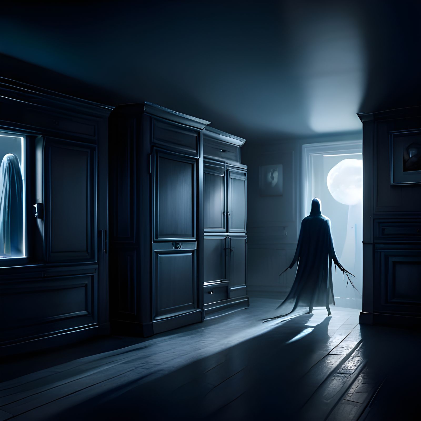 Ethereal House Spirit in Cinematic Vortex