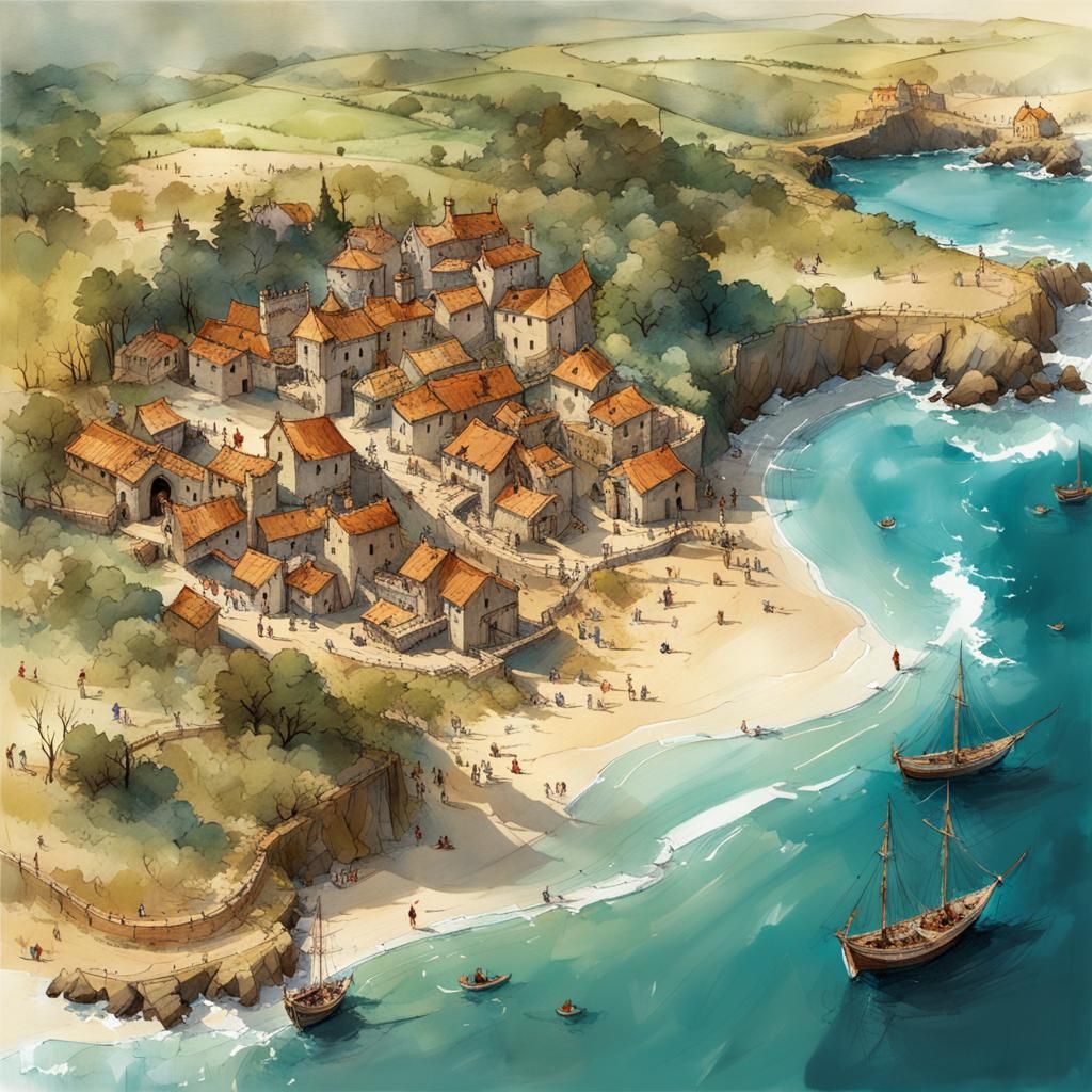 Medieval Treasure Map to a Lost Beach