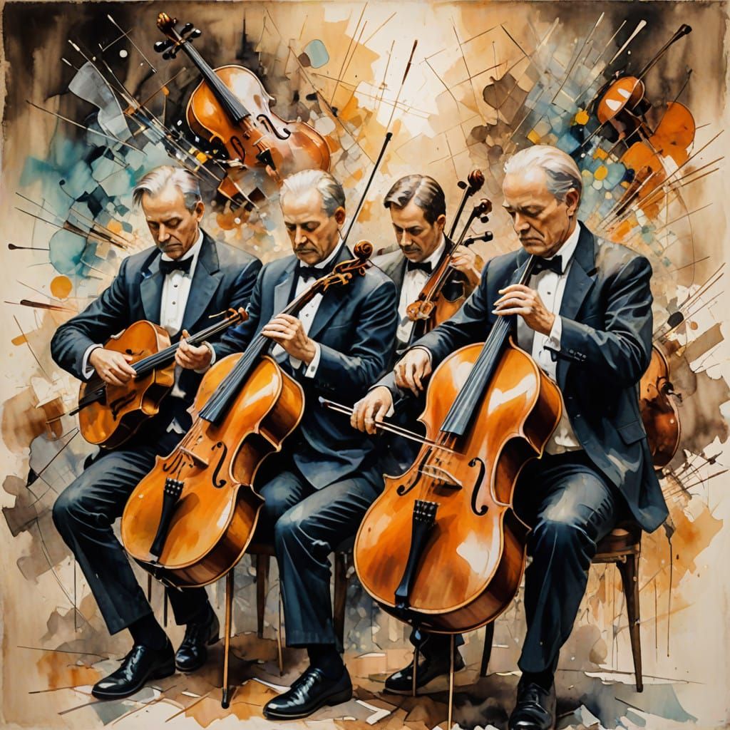 Ethereal Maestro Conducts Celestial Orchestra in Soft Waterc...