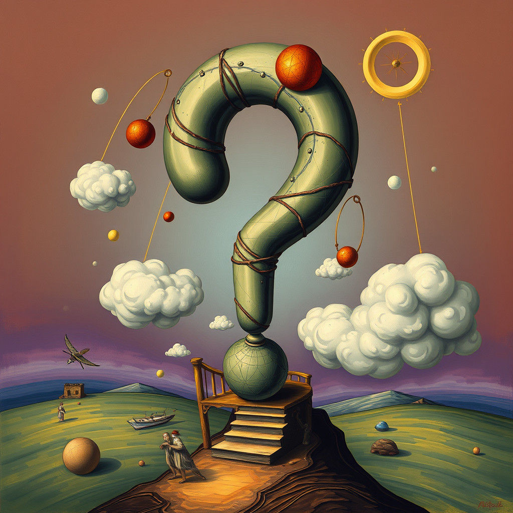 Surreal Question Mark in Dreamlike Style