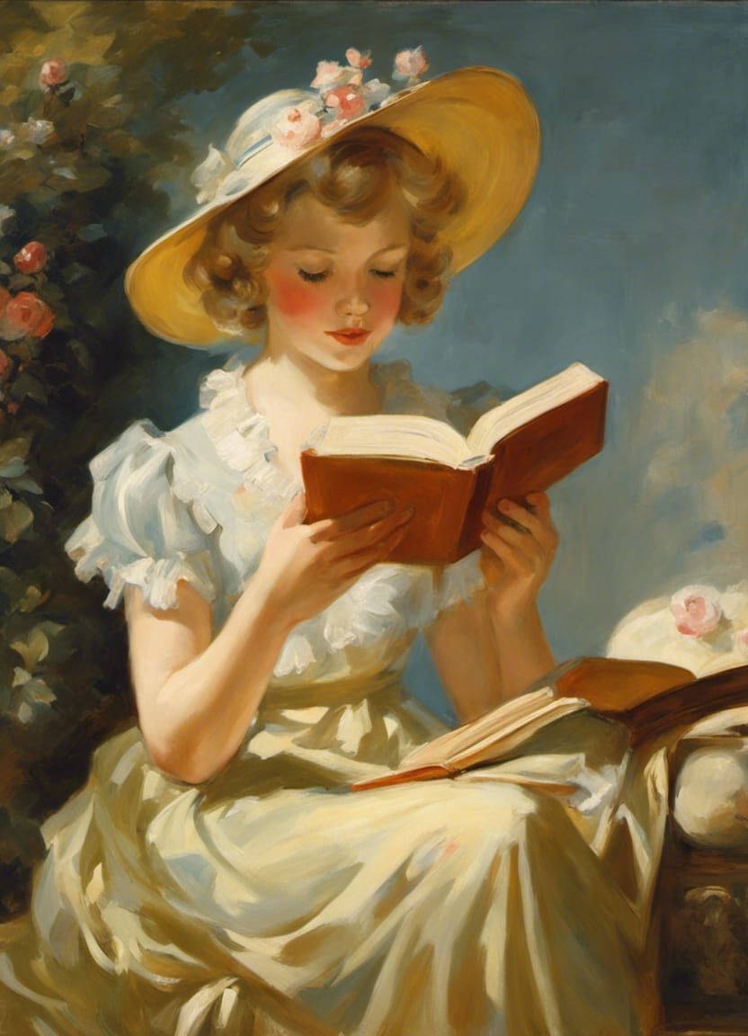 Variations on “Young Girl Reading” in the style of Jean-Hono...