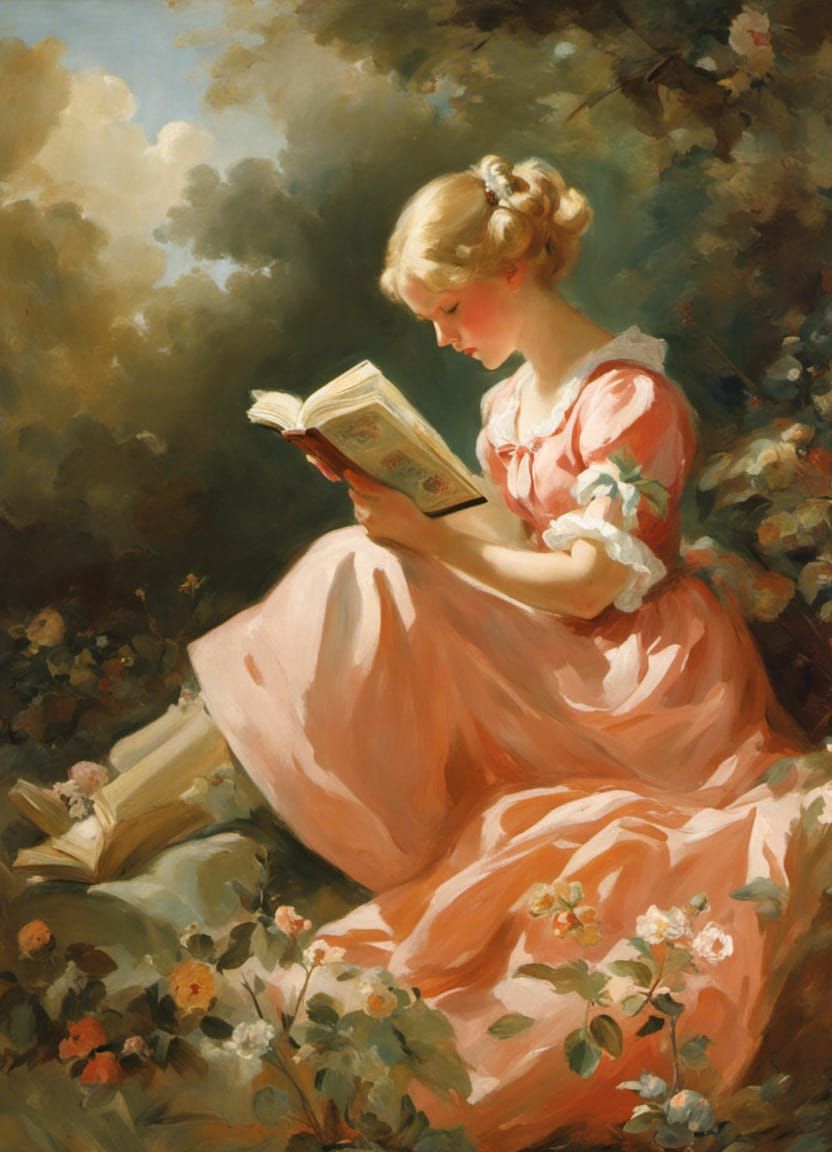 Variations on “Young Girl Reading” in the style of Jean-Hono...