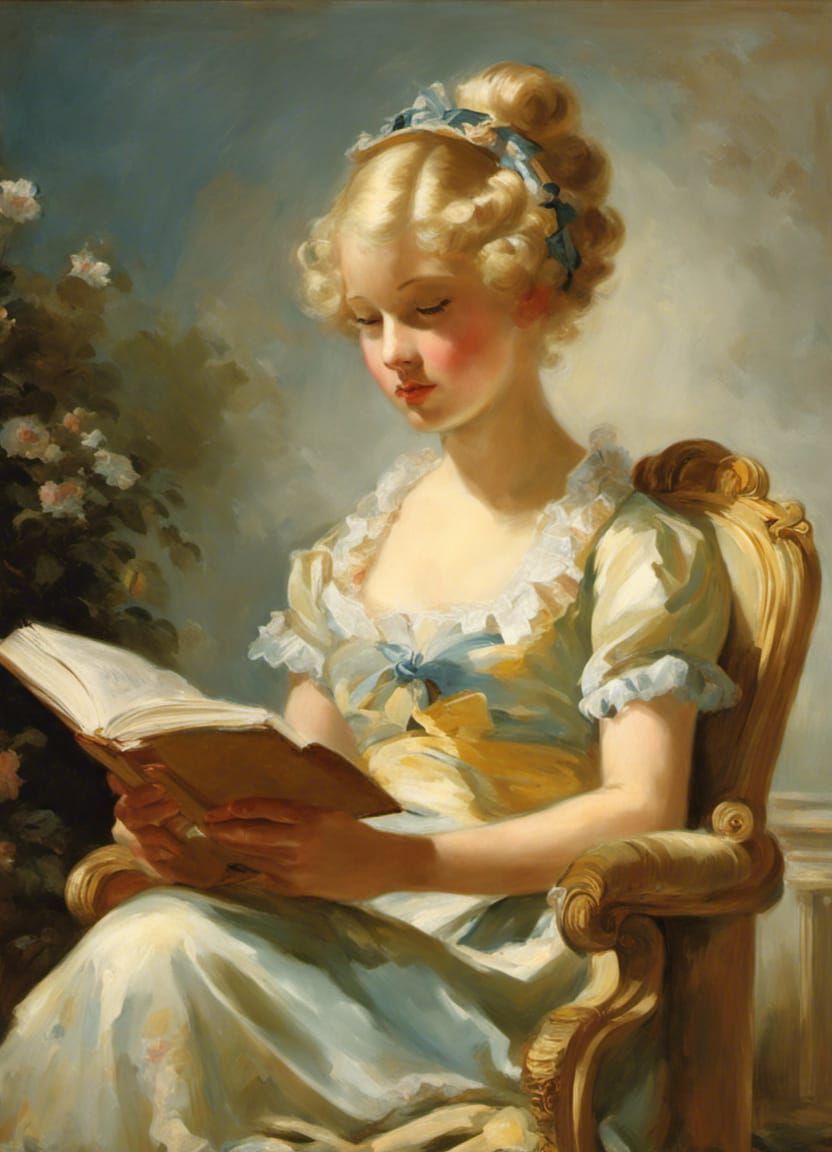 Variations on “Young Girl Reading” in the style of Jean-Hono...