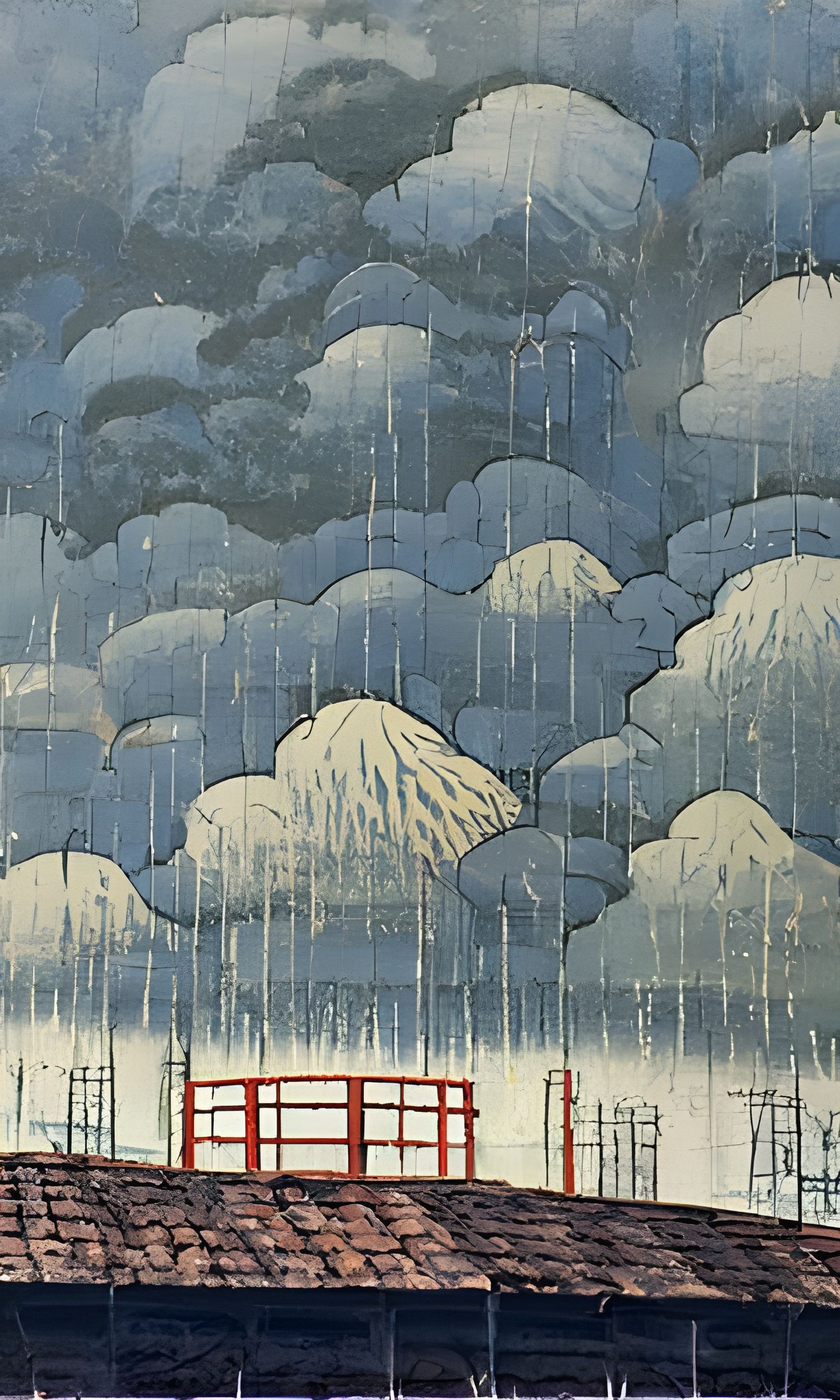 Heavy Rain Clouds in Ukiyo-e Style