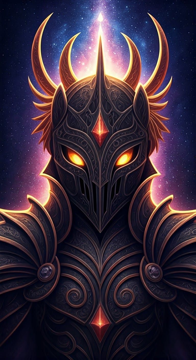 Galactic Knight in Star-Studded Armor