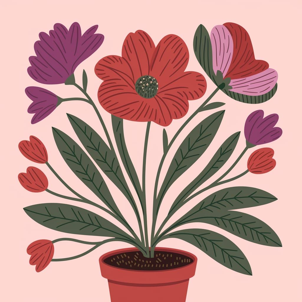 Flaming Purple and Scarlet Color Fusion