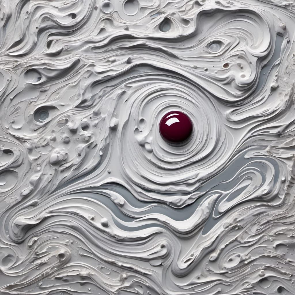 Surreal Baja White Bordeaux Abstract Painting