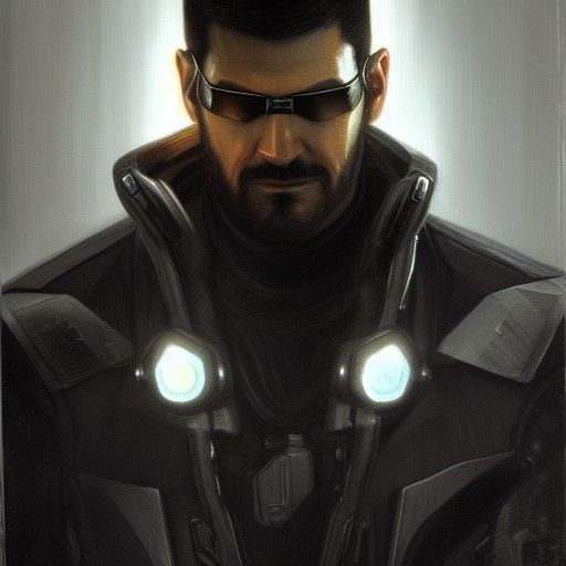 Adam Jensen Oil Painting in James Gurney Style