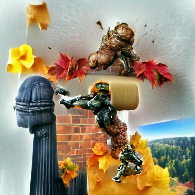 Halo Battle Scene: Spartan Victory on the Autumn