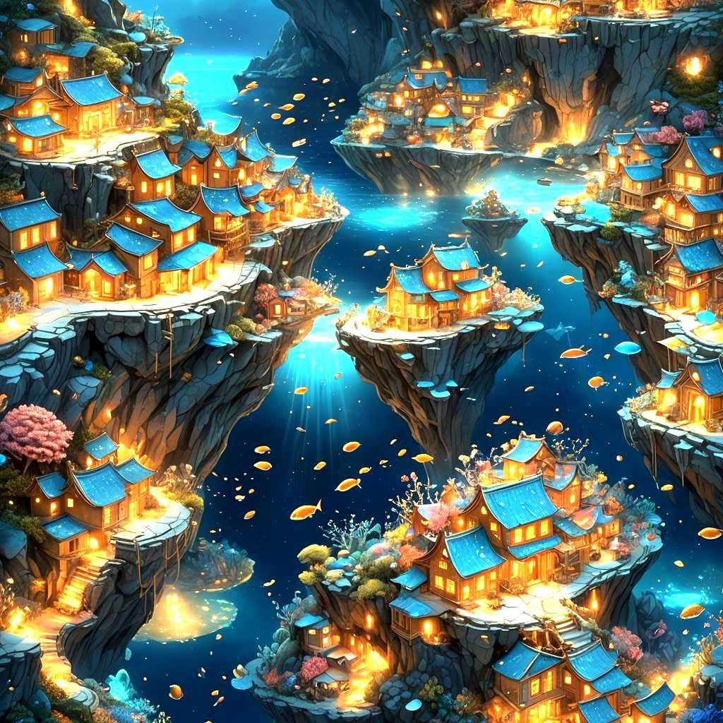 Underwater Golden City with Stunning Visual Effects