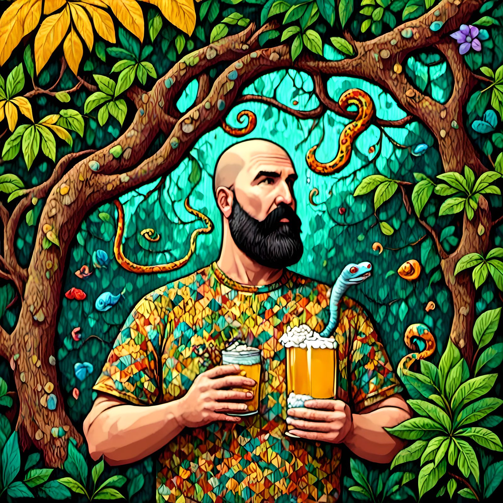 Tropical Garden Beer in Alien Art Deco Style