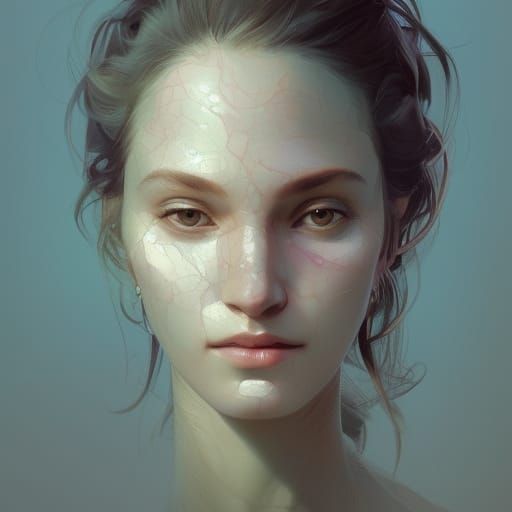 Detailed Portrait of Woman in Art Nouveau Style