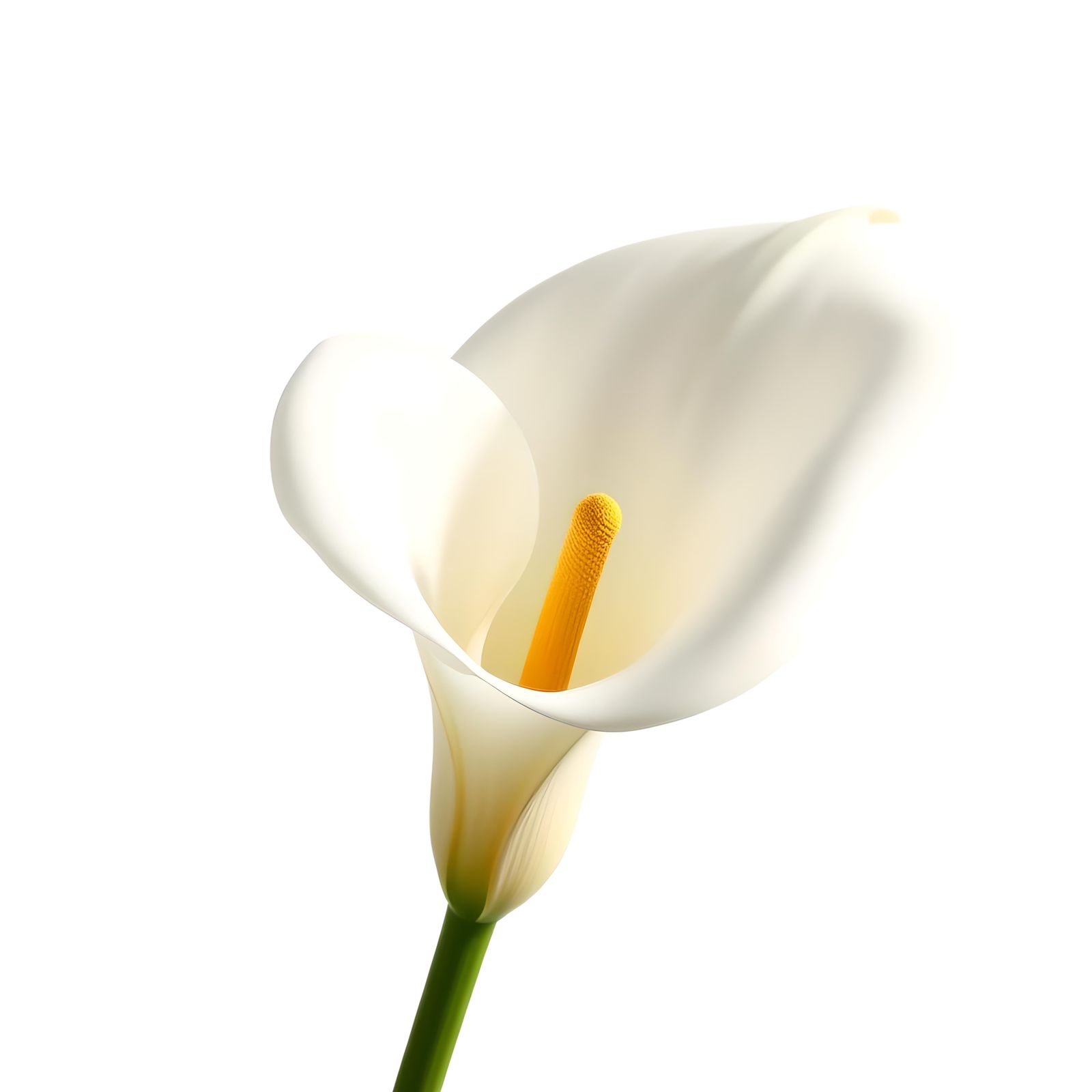 Hyperrealistic White Calla Lilies on White