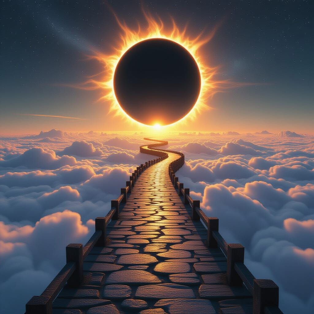 Magical Passage to Parallel Universe Under Black Sun