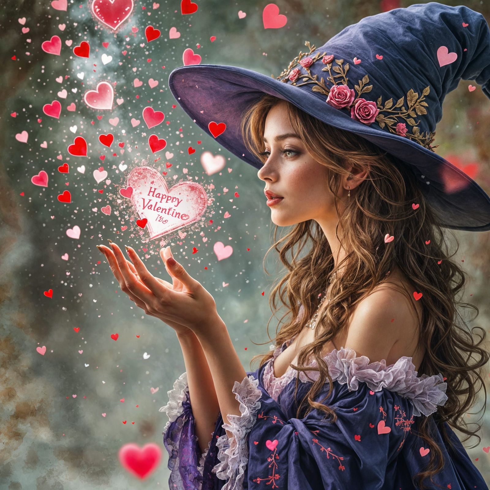 Enchanted Valentine Fairy in Whimsical Fantasy Art