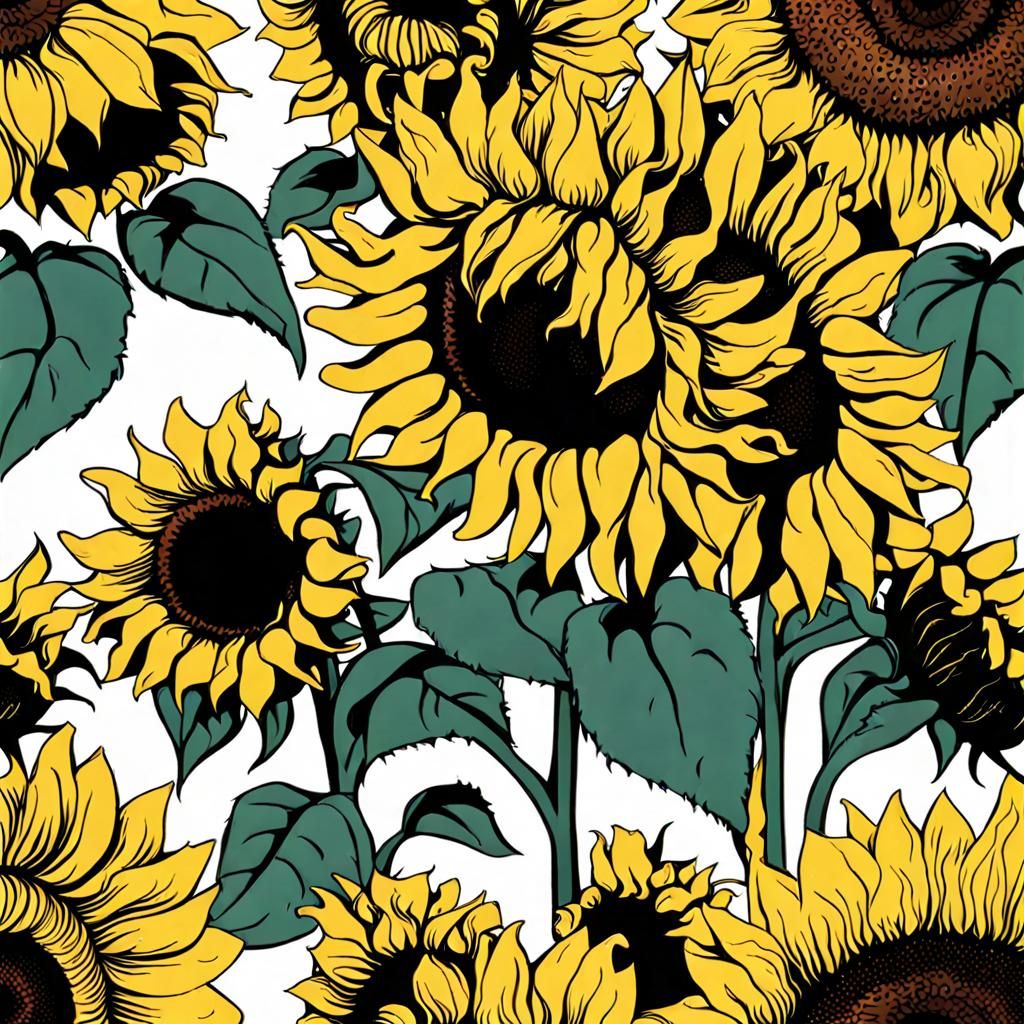 Vibrant Sunflowers in a Sunny Field