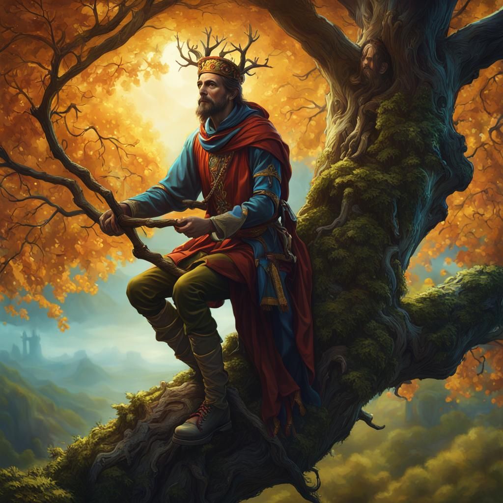 Contemporary Tarot Card: The Fool in a Tree