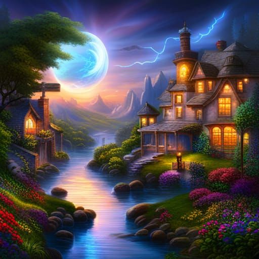 Ethereal Fantasyland Encapsulated in a Sparking Sphere