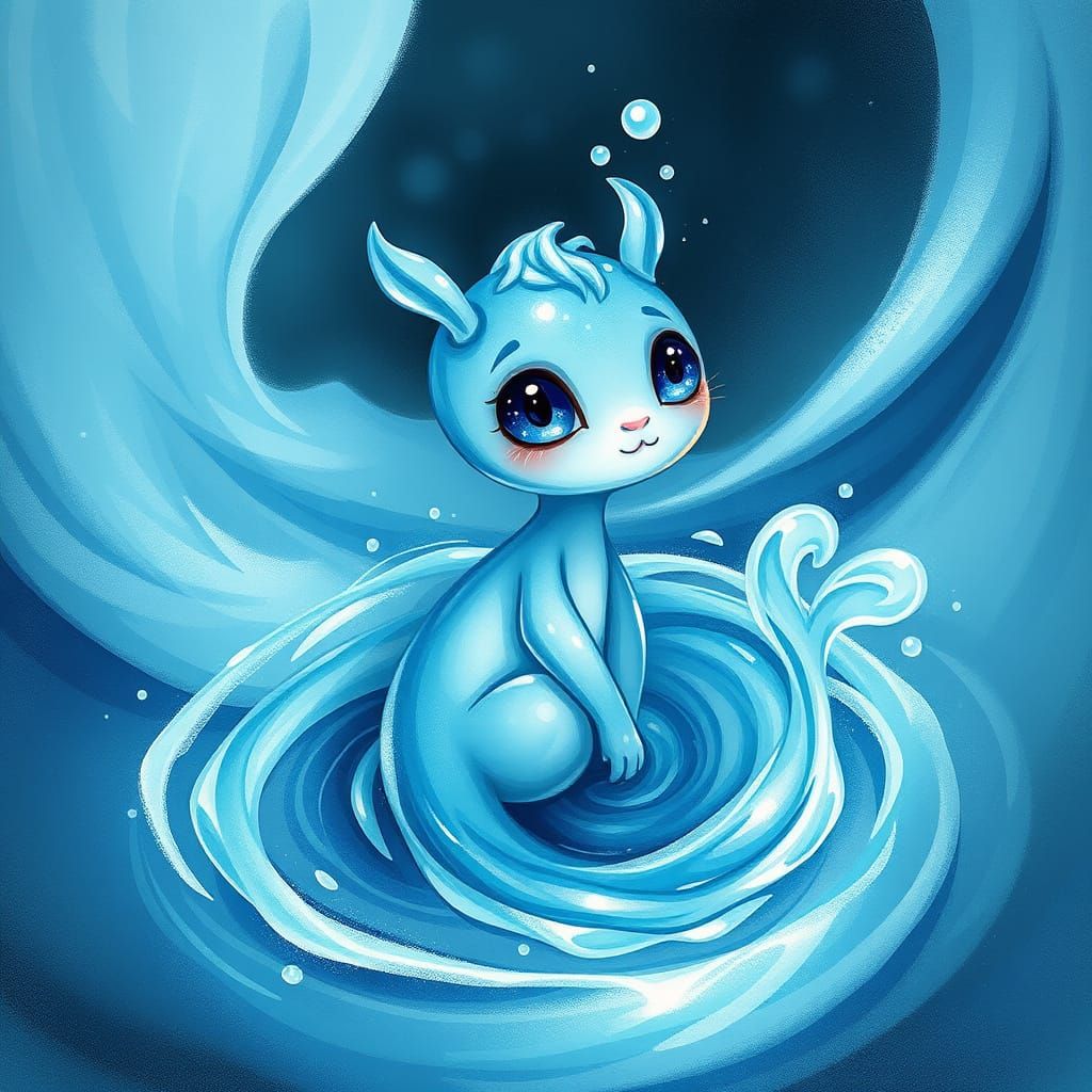 Whimsical Water Sprite Ripple in Fairytale Style