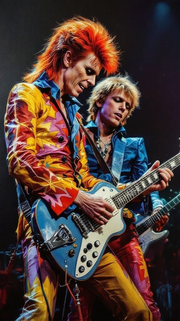 David Bowie as Ziggy Stardust: Hyperrealistic Oil Portrait