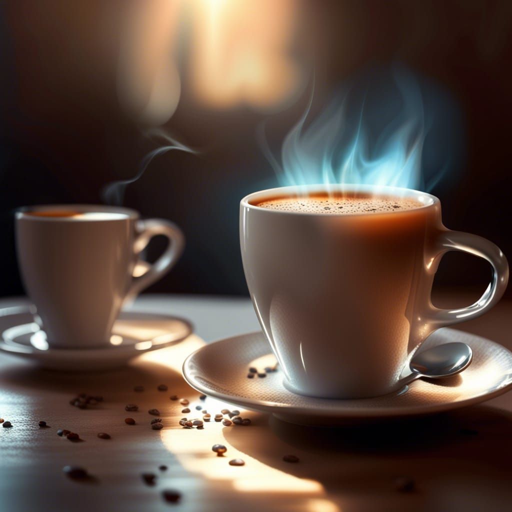 Magical Morning Coffee Cup on Table